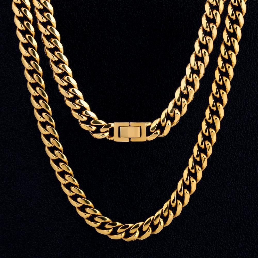 GLOW 10mm Cuban Necklace 18K Gold