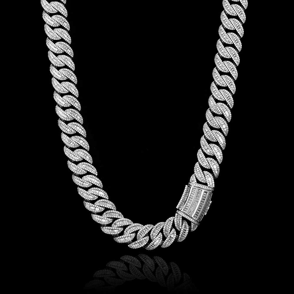 BUCKLE UP 15mm Miami Platinum Cuban Chain