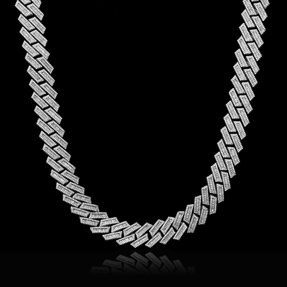 ENERGY 18mm Cuban Chain White Gold