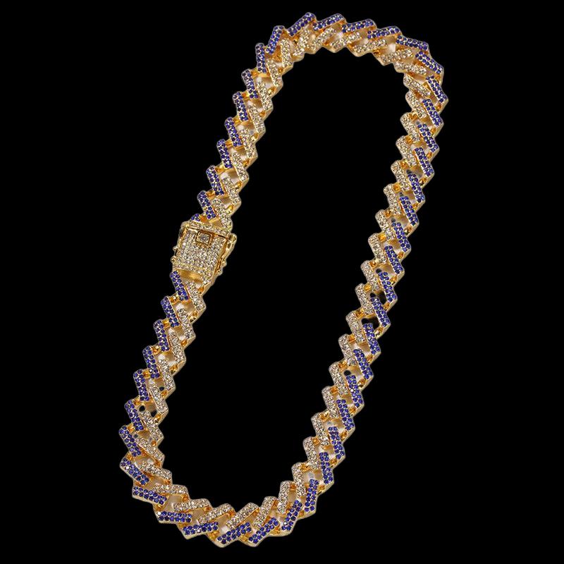 Polar Cuban Necklace Gold/Blue