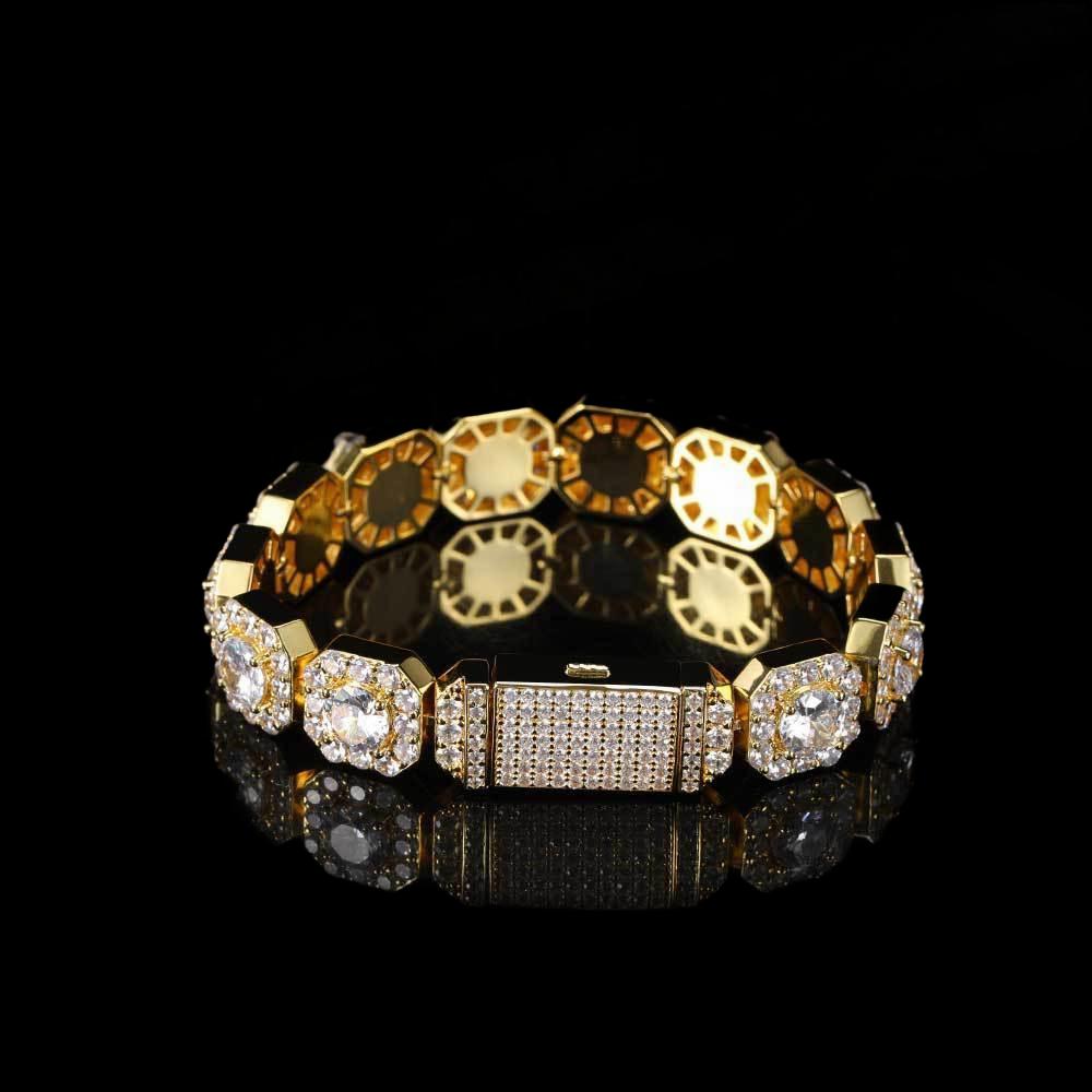 Prince 12mm Clustered Tennis Bracelet Gold