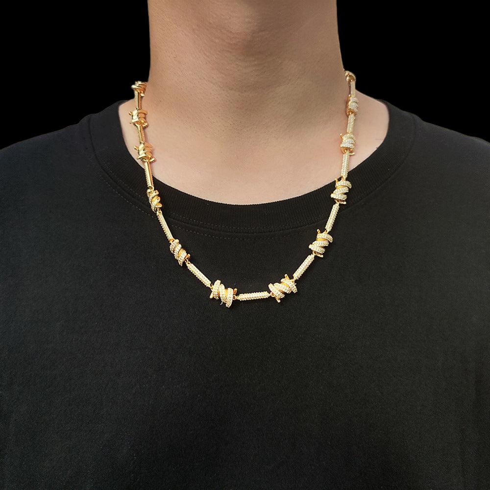 GROWTH 7.5mm Crown of Thorn Cuban Chain Gold